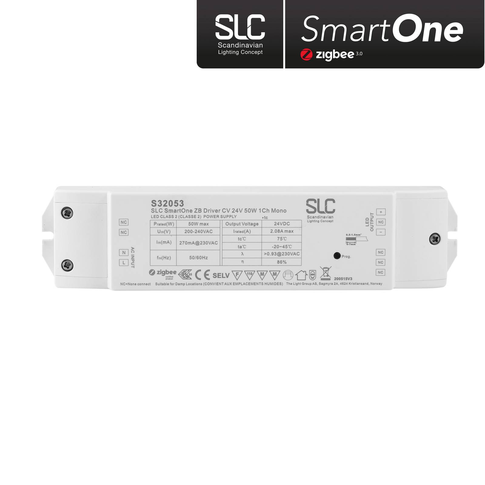SLC SmartOne strømfors. ZigBee CV 24V 50W PWM Mono