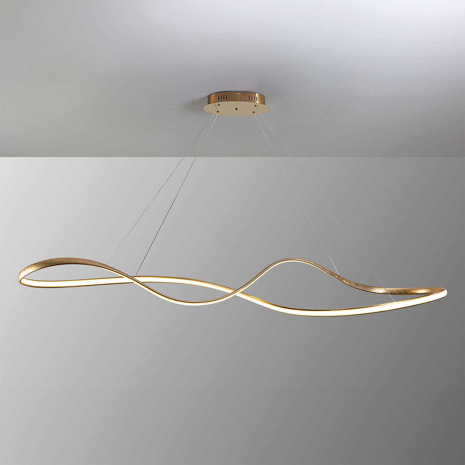 Lampa wisząca LED Lia, kolor złoty, CCT, pilot, metal