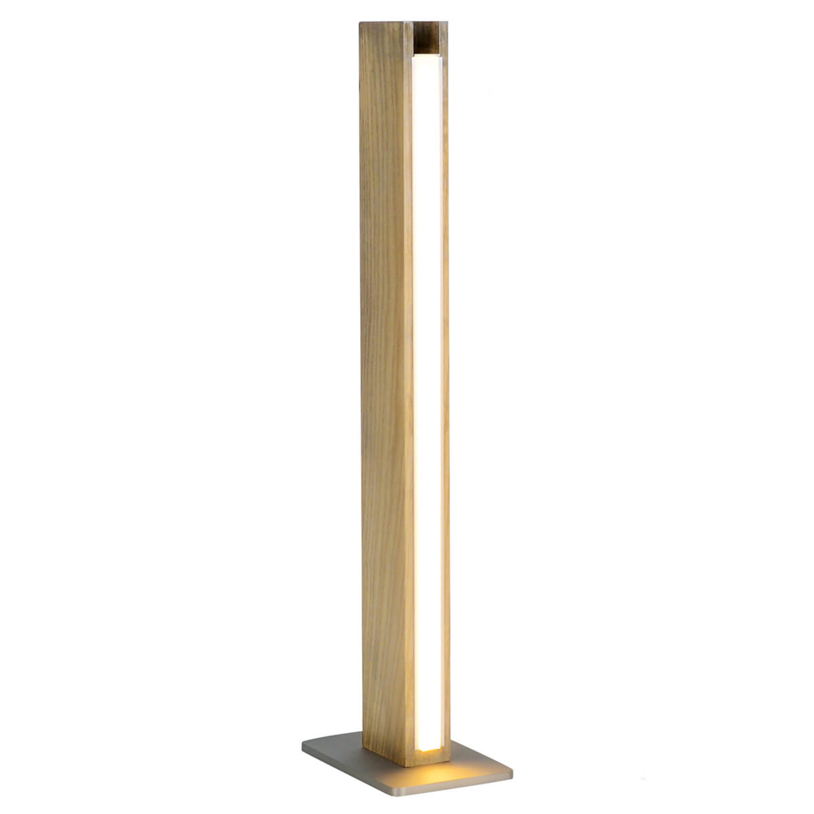 Näve Leona - a wooden table lamp with LEDs, for Living / Dining Room, metal, wood, acrylic, 9.6 W, energy efficiency: A+, L: 10 cm, W: 15 cm, H: 51 cm