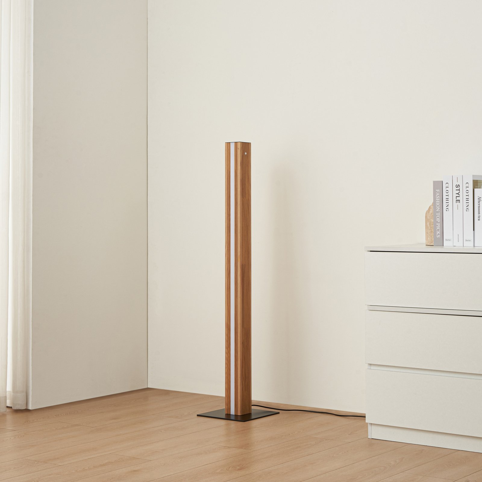 Lucande LED-lattiavalaisin Lieske, musta, tammi, himmennettävä