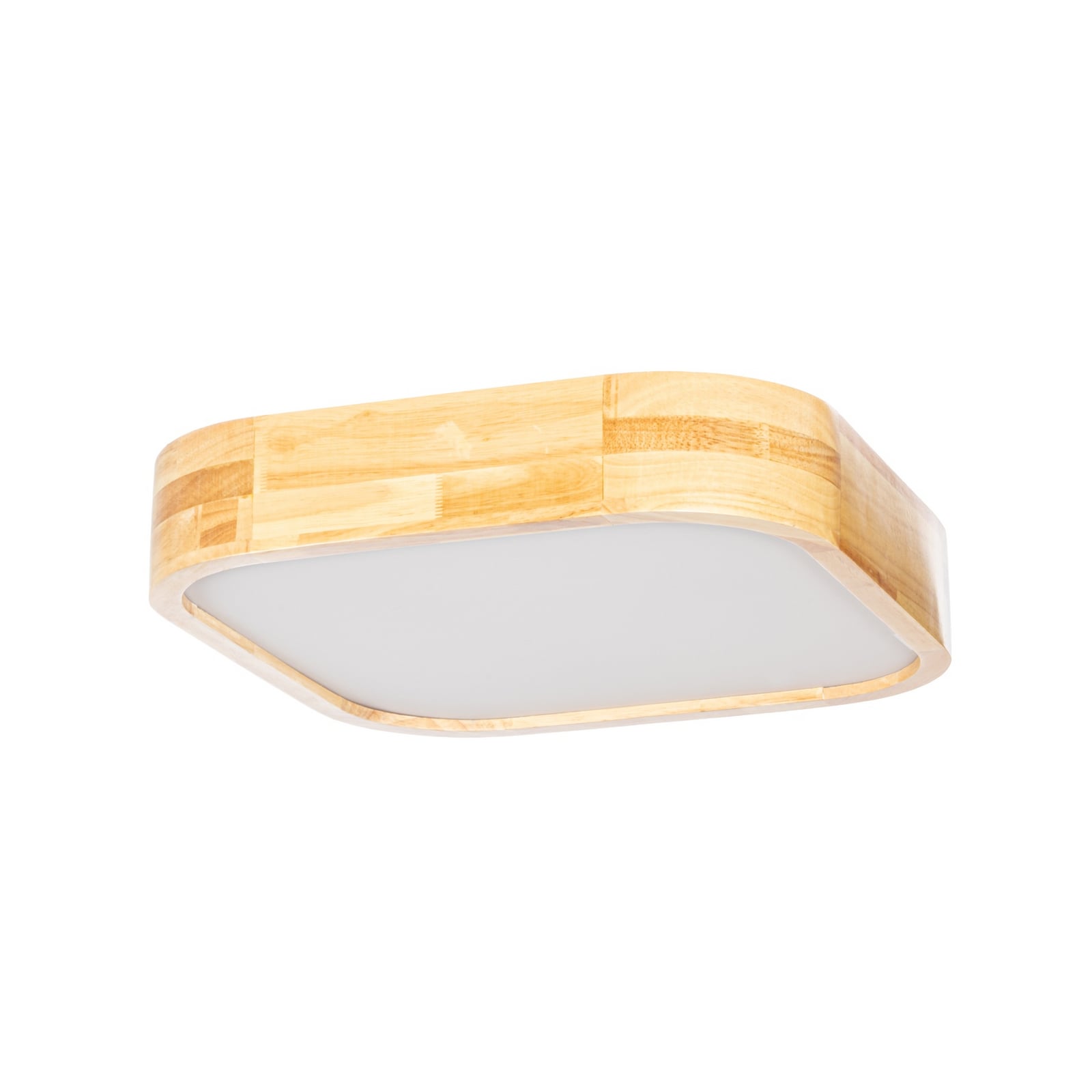 Lindby Tanju ceiling light, 40 cm x 40 cm, light wood, E27