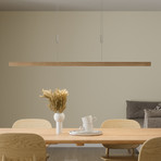 Quitani LED-Pendellampe Nora, Eichenholz, dimmbar
