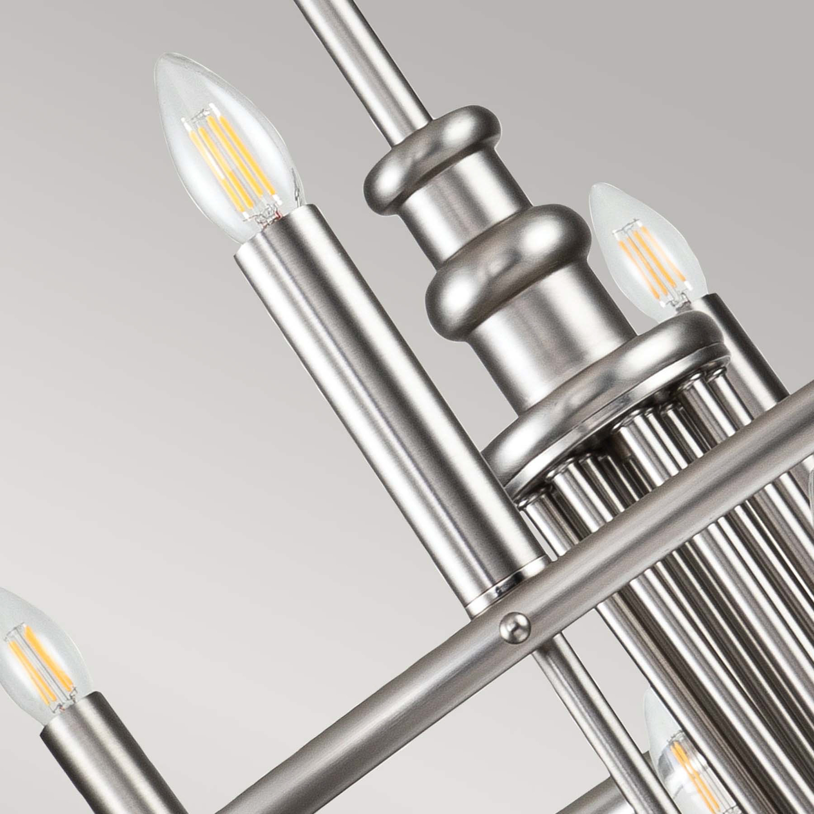 Capitol Hill chandelier, 12-bulb, brushed nickel