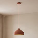 Lindby Pendelleuchte Fiona, Beton, terracottafarben, E27