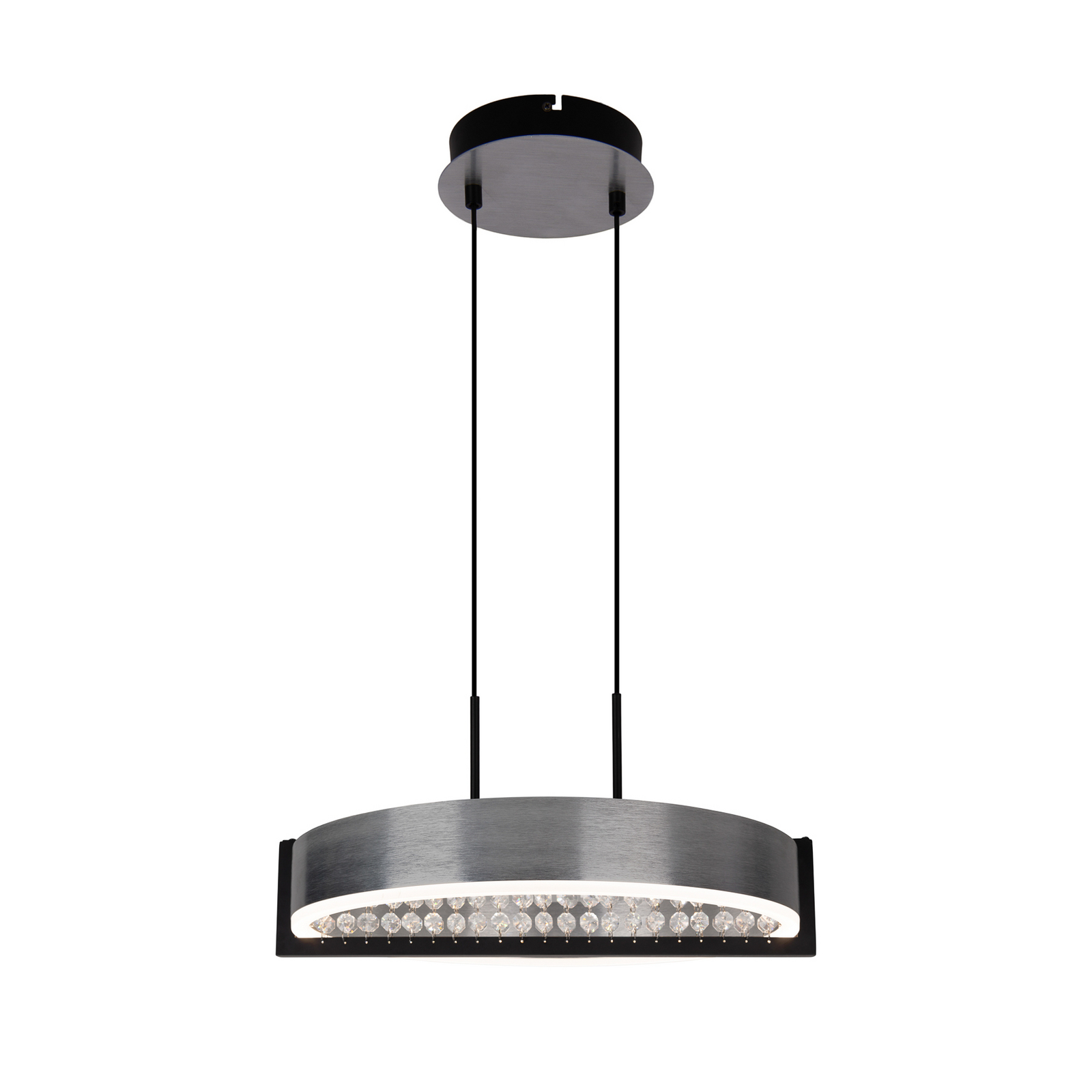 LED-hänglampa Yvaris, silver, CCT, fjärrkontroll LED-hänglampa Yvaris, silver, CCT, fjärrkontroll