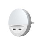 OSRAM LED-Steckdosennachtlicht LUNETTA USB, weiß, Ø 9 cm