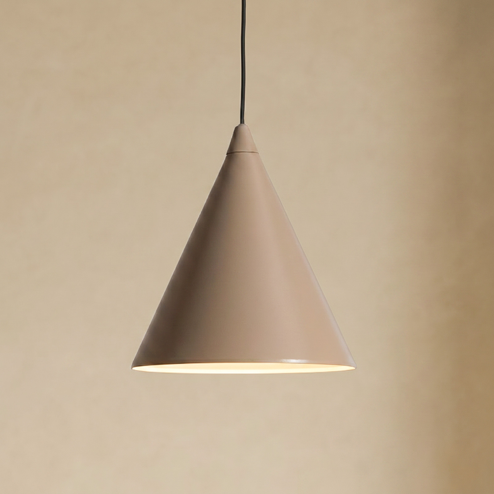 ALDEX Lampă suspendată Form bej metal Ø 24 cm conică E27 - Camera de zi / sufragerie