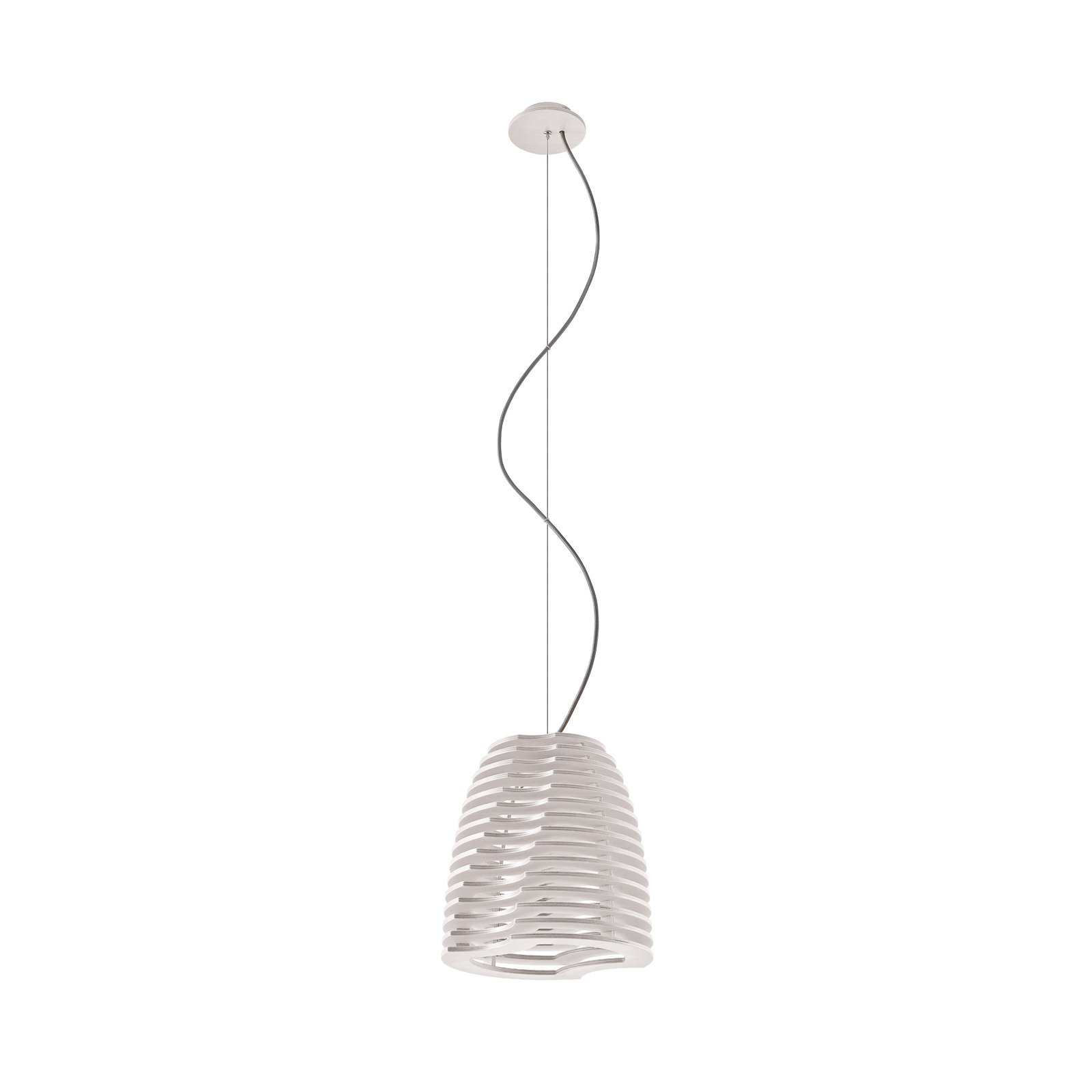 Twist hanglamp, beuken, wit, 150 cm