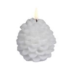 Candela LED PINE CONE, bianca, Ø 7 cm, cera - Uyuni Lighting