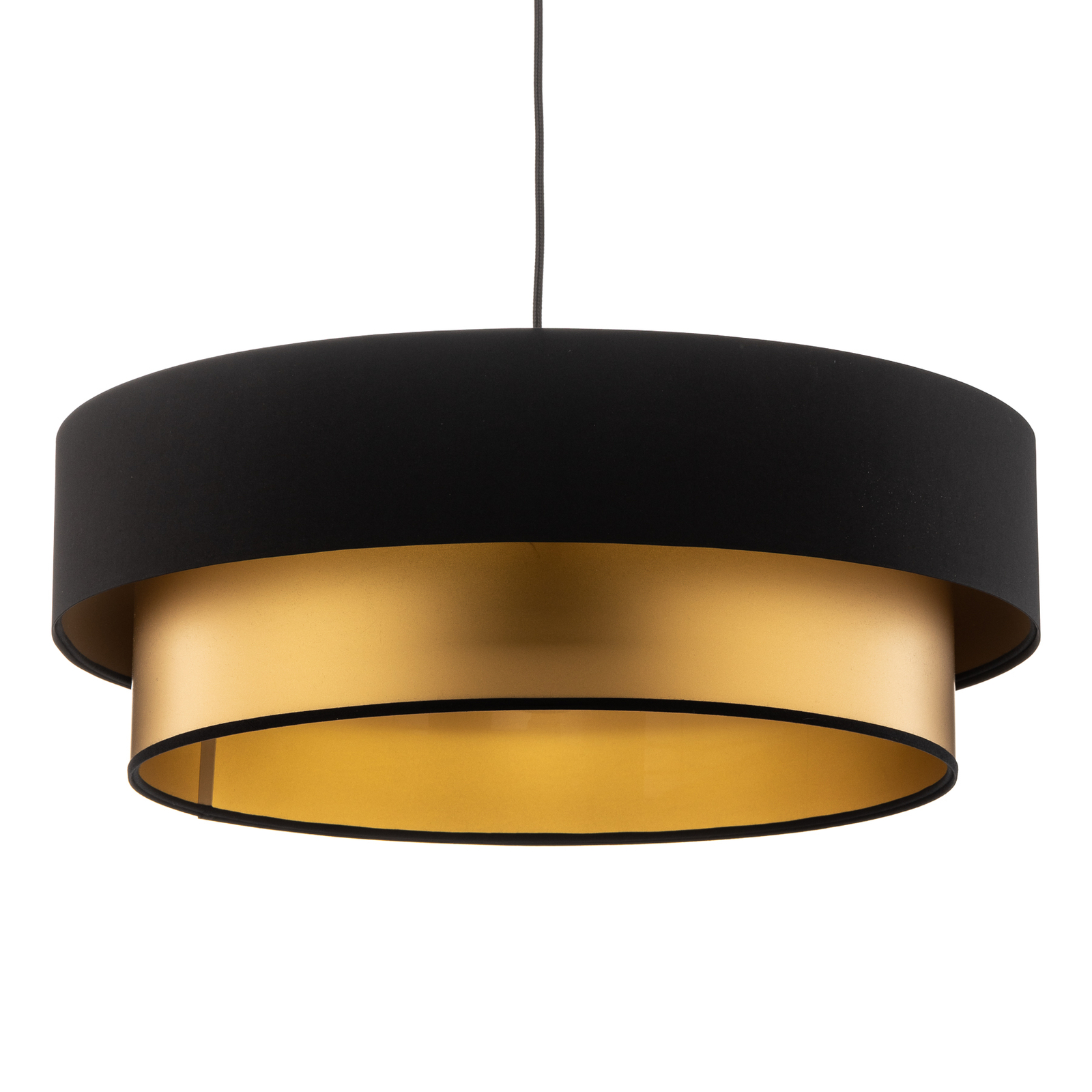 Lampa wisząca Dorina, czarna/złota Ø 60 cm