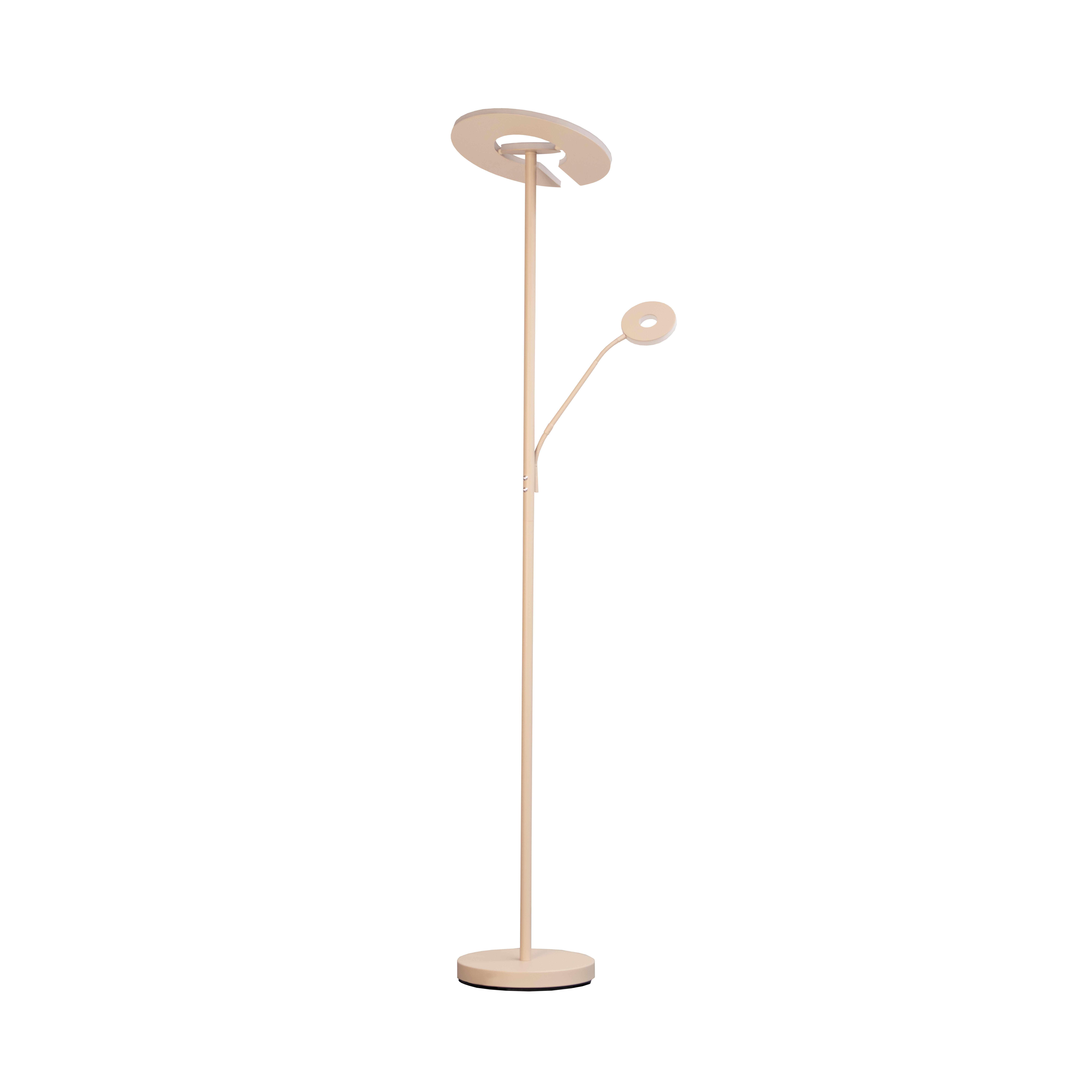Lampadaire LED Dent, couleur sable, 180 cm, métal, CCT à 2 lampes