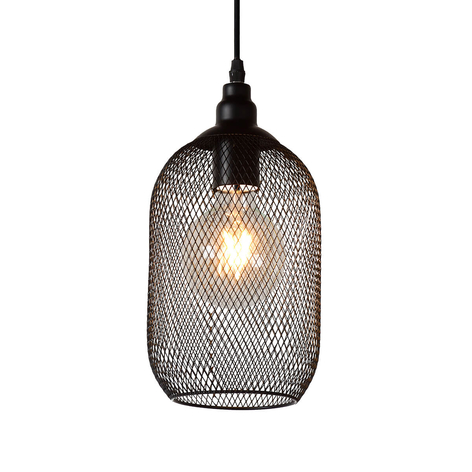 Hängeleuchte Mesh, einflammig, schwarz, Ø 15 cm