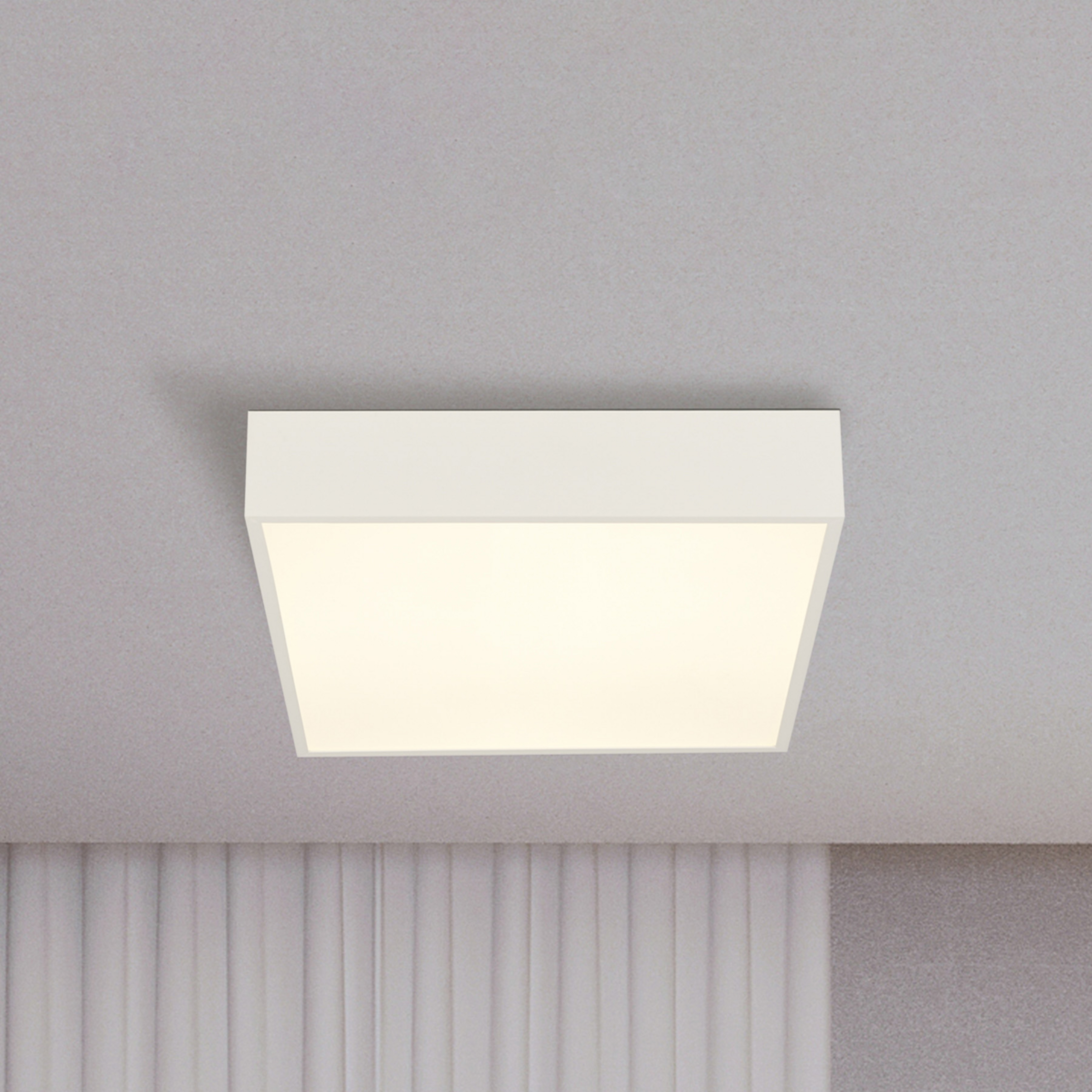 Plafonnier LED Zeus pour salle de bain, blanc, longueur 30 cm, métal