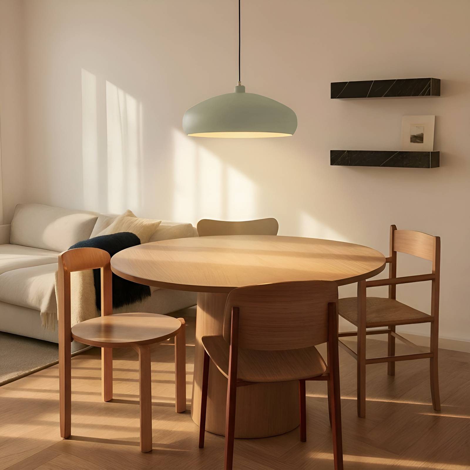 Lampada A Sospensione Lindby Elover, Verde Chiaro, Ø 45 Cm, Ferro-image