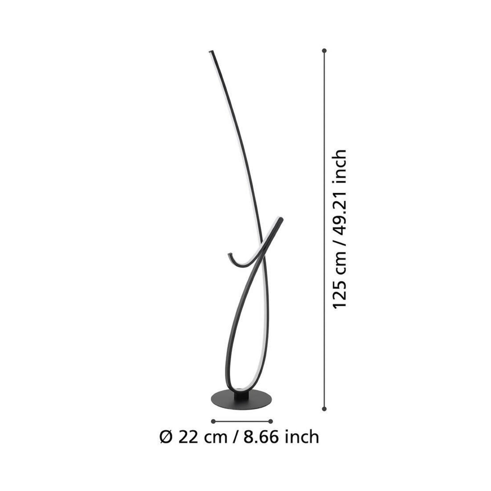 EGLO LED vloerlamp CARDONCITO, zwart, hoogte 130 cm, CCT EGLO LED vloerlamp CARDONCITO, zwart, hoogte 130 cm, CCT