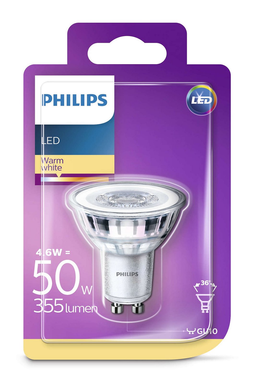 Bec LED 4,6W (50W/355lm) GU10 - Philips