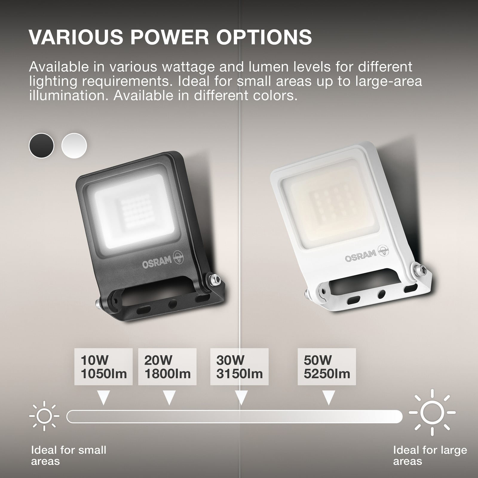 OSRAM LED-kohdevalaisin ulos ENDURA FLOOD, harmaa 50 W 3 000 K IP65