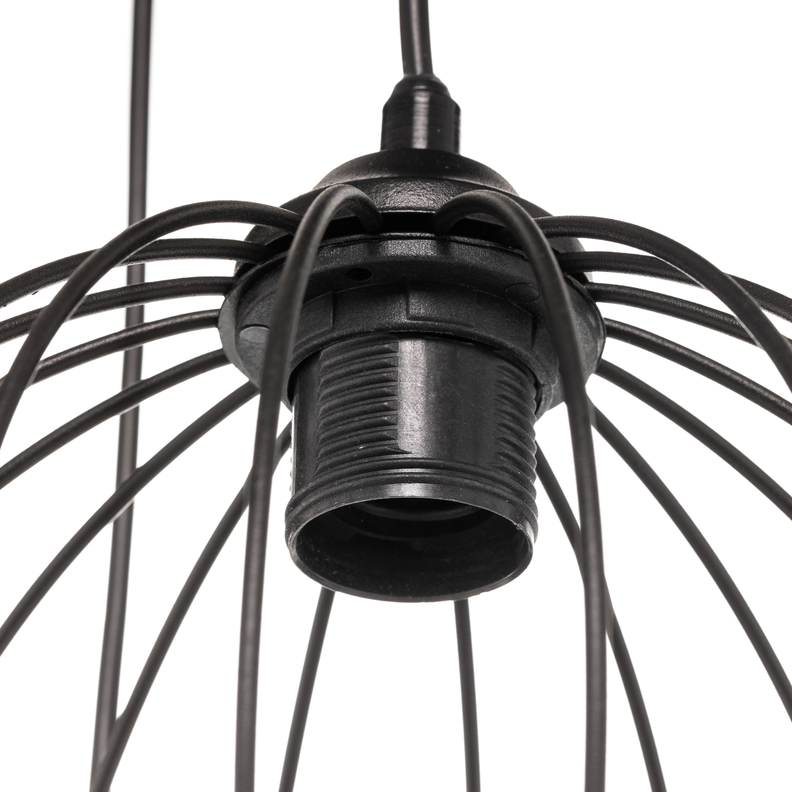 Cumera pendant light in black, 4-bulb, round