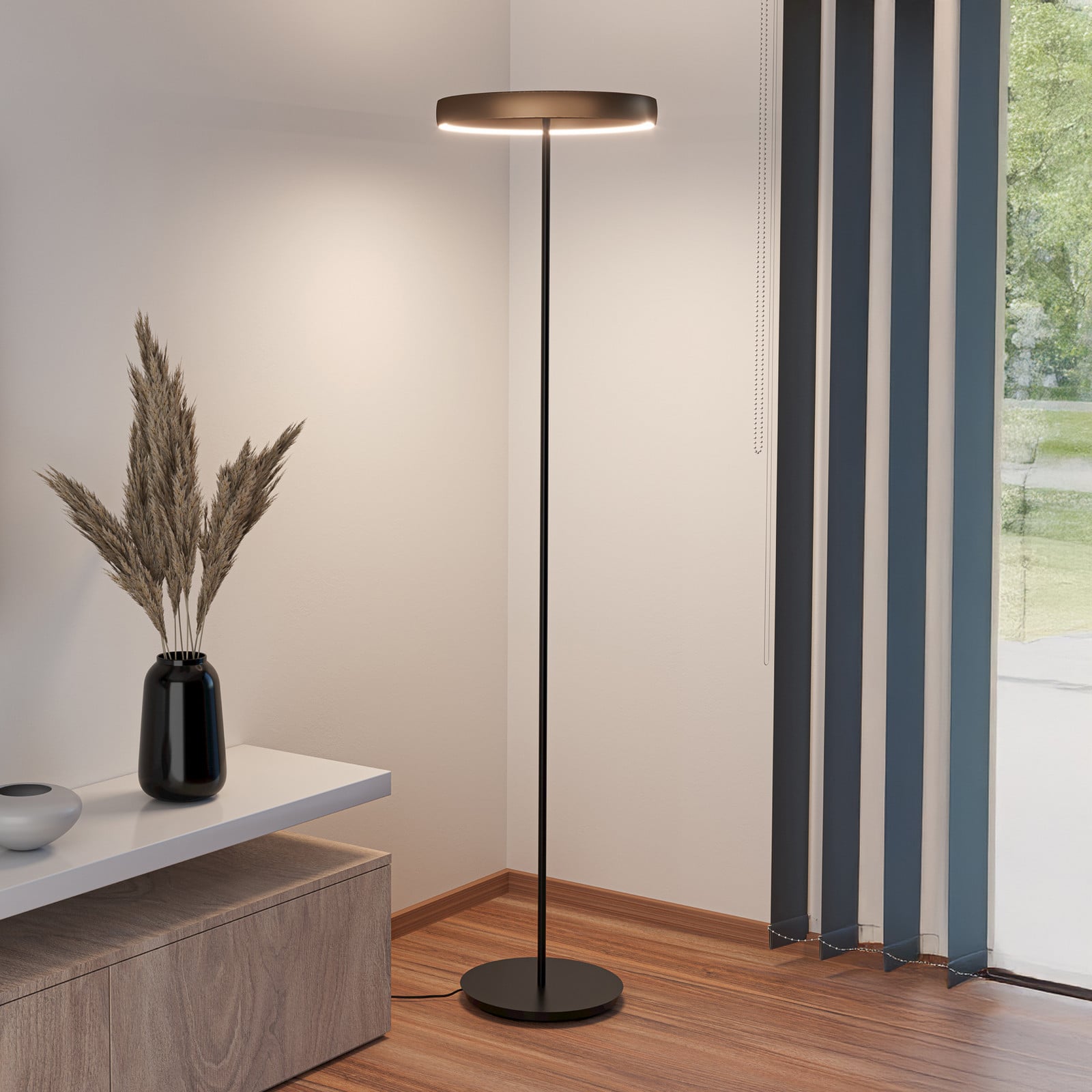 Lampadar LED Stars of Light Trabuco negru/maro 175 cm - Camera de zi / sufragerie - Modern - maro / negru - Aluminiu