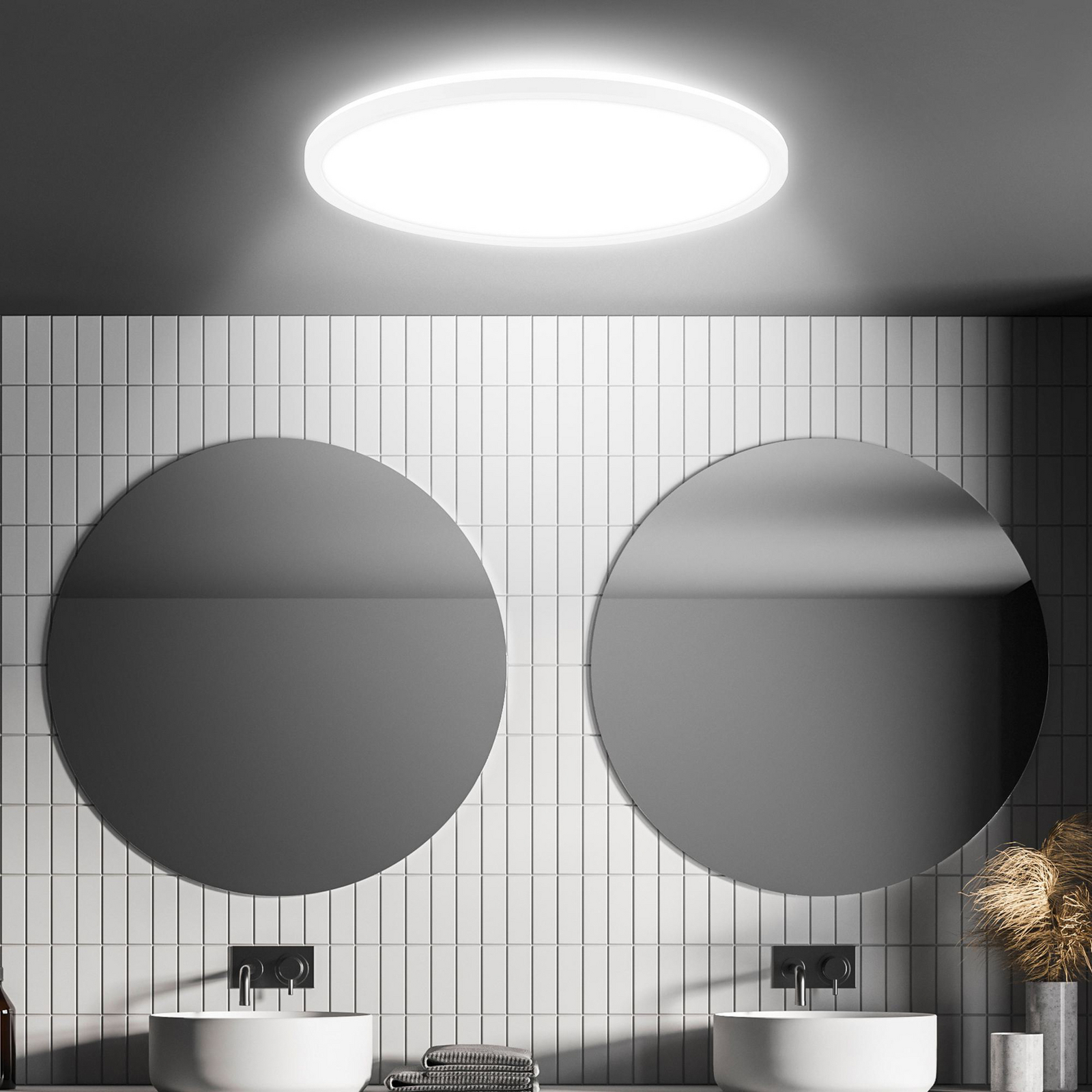 LED ceiling light Move, sensor, Ø 42 cm, IP44, white, 4000K