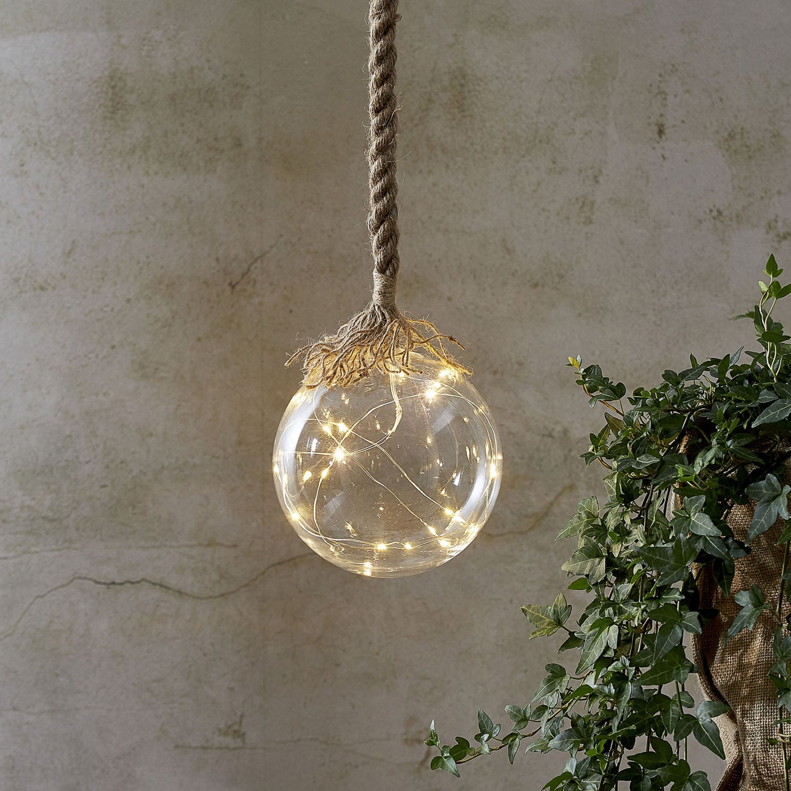 LED dekorativna luč Jutta, steklena krogla Ø 10 cm