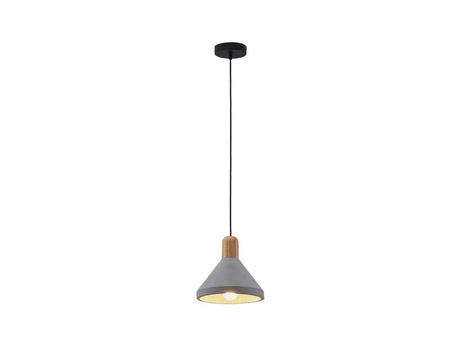 Caisy Round Lámpara Colgante Concrete/Wood - Lindby