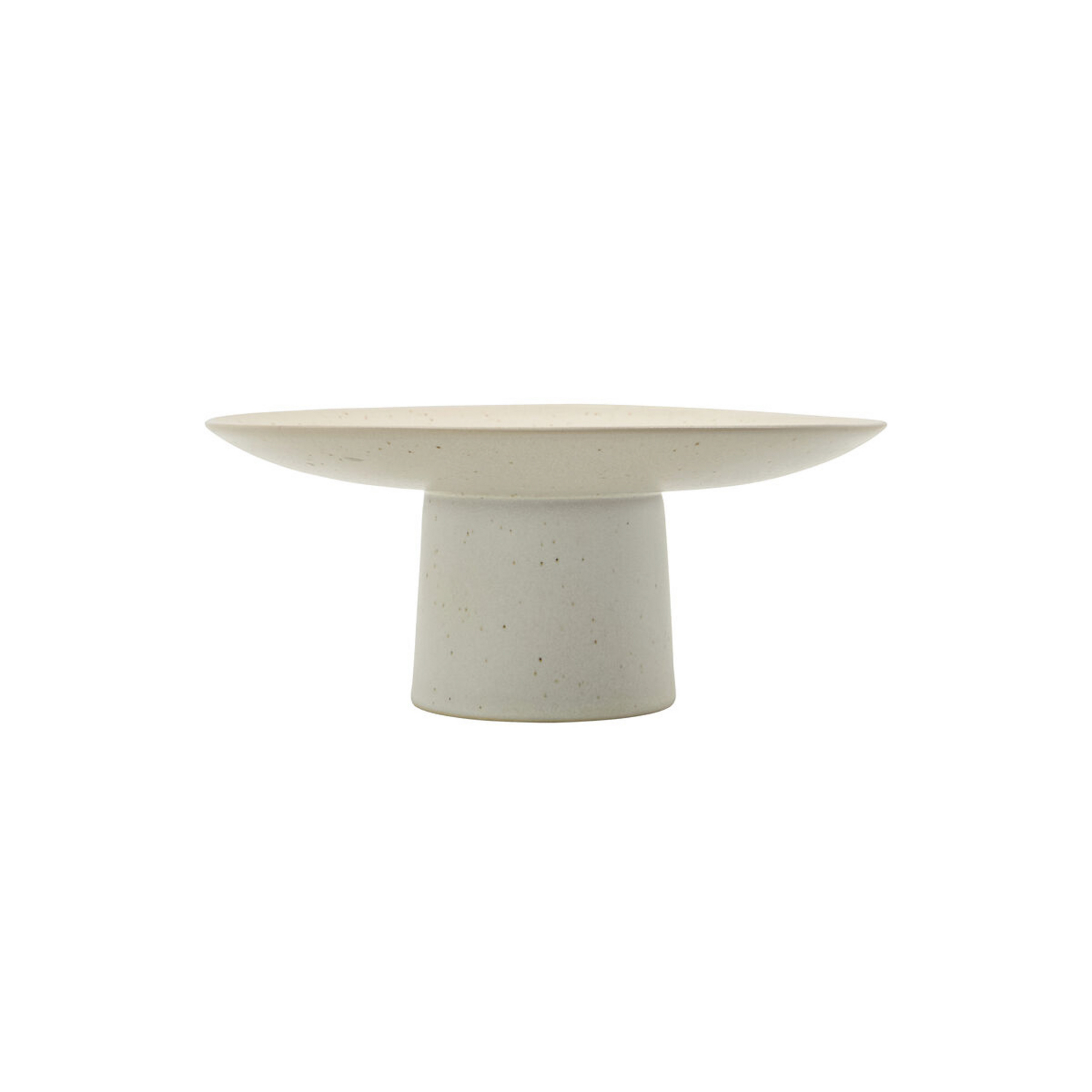 Serve plate with foot Ø 23 cm, stoneware, cream - House Doctor