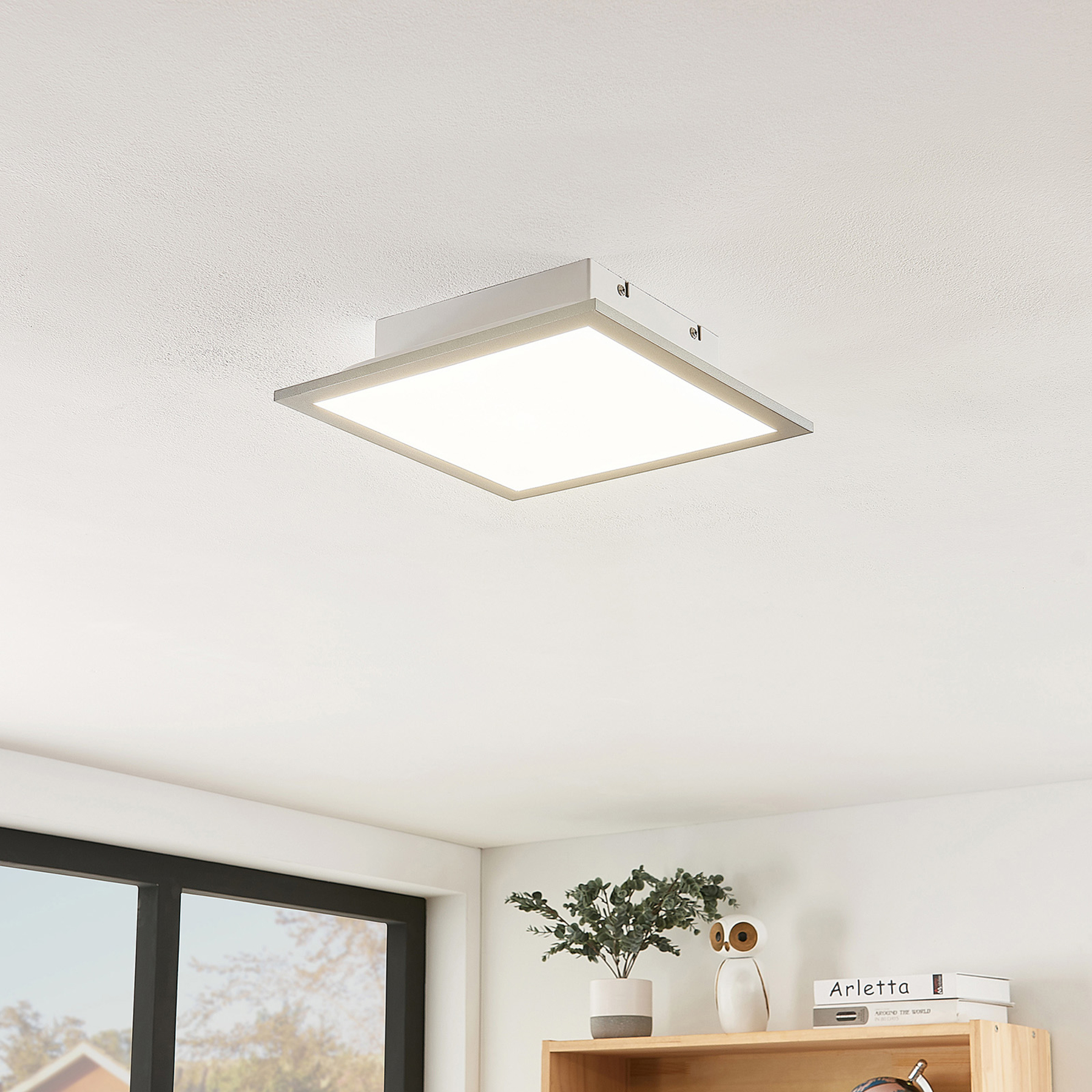Lindby Stenley LED-panel, 4?000?K, 29 cm x 29 cm - moderne kontorbelysning - lampe Kj?kken - plast, aluminium