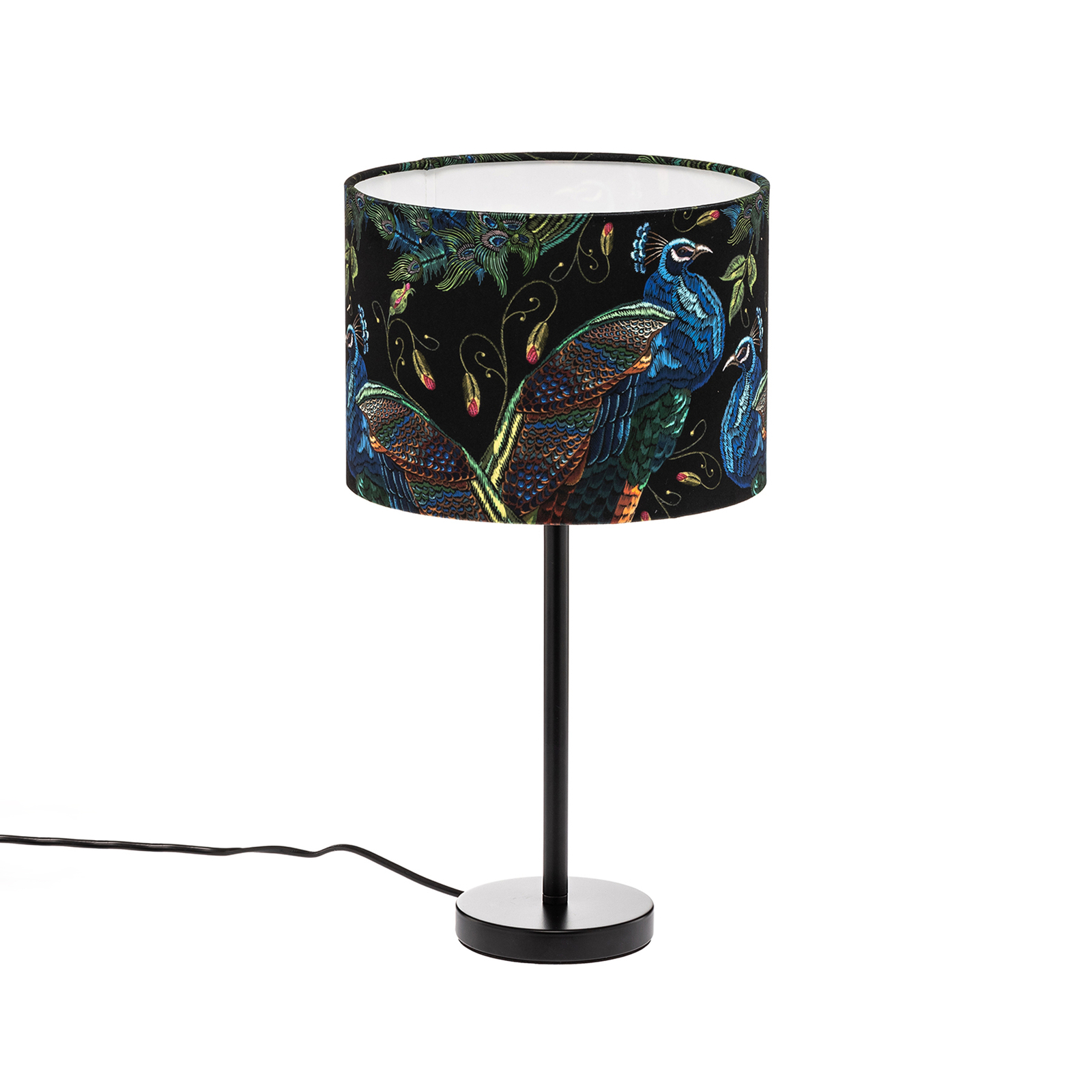 Tafellamp Pfau, Ø 25 cm, zwart