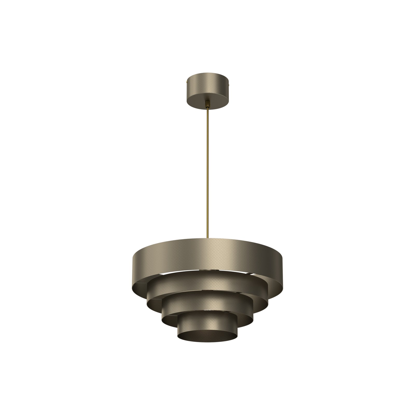 Rings pendant light, titanium-coloured, steel, 1 x E27