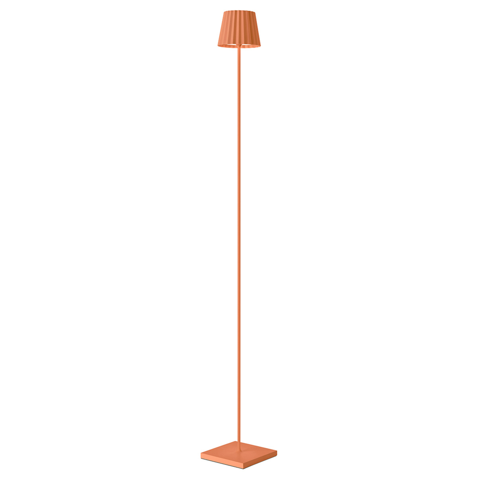 Sompex LED-gulvlampe Troll for utebruk, oransje - dimbar - terrassebelysning - aluminium