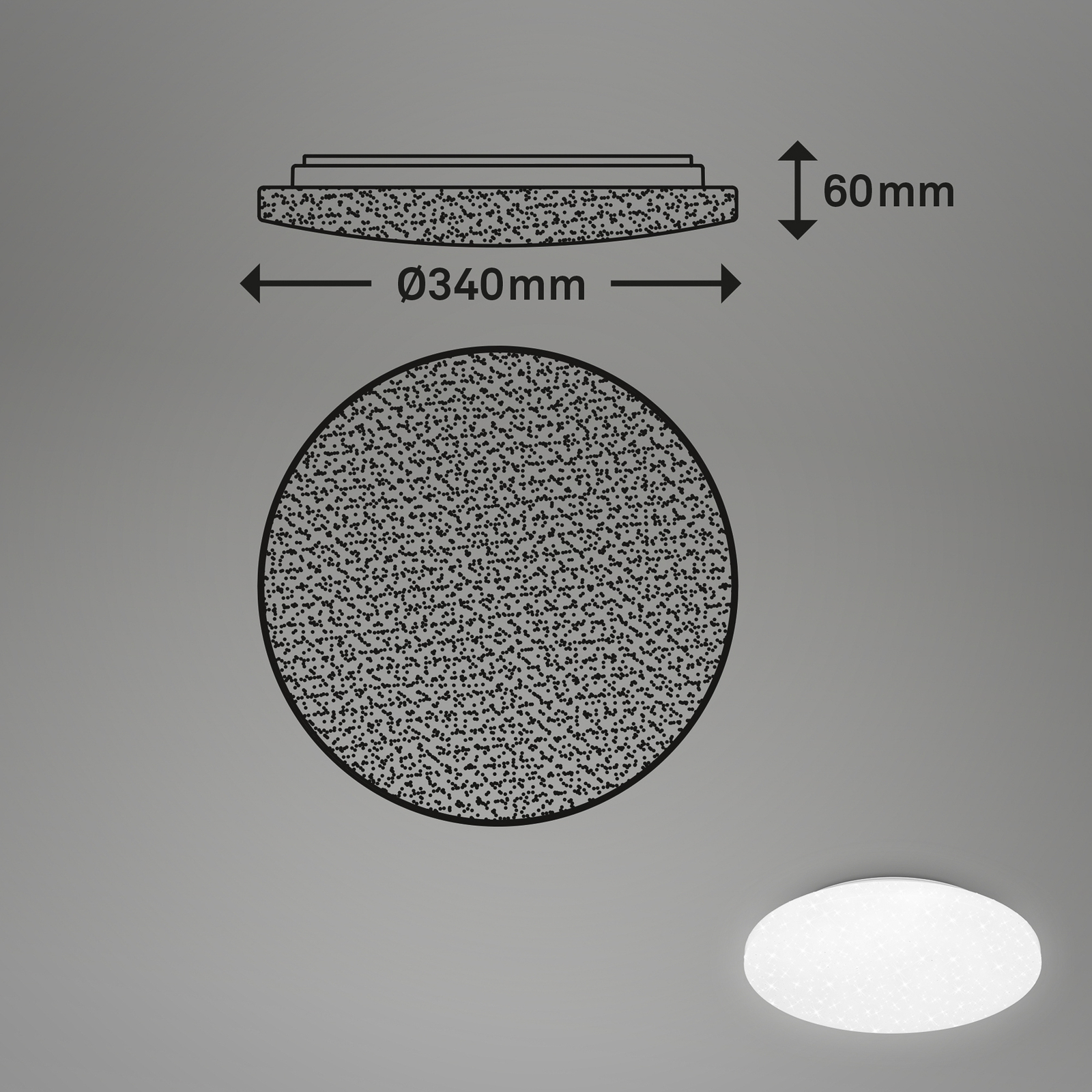 LED-Deckenlampe Case IP44 Sternenhimmel 840 Ø 34cm