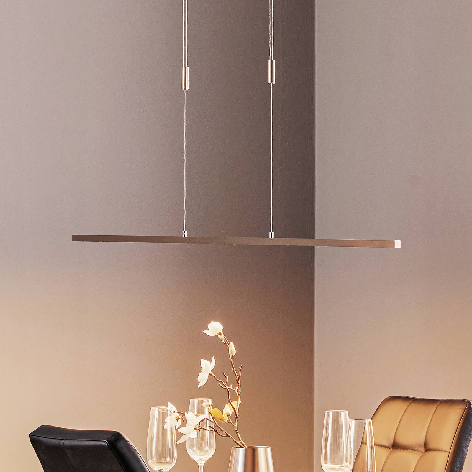 Rothfels Tolu LED-hänglampa, nickel, 118 cm