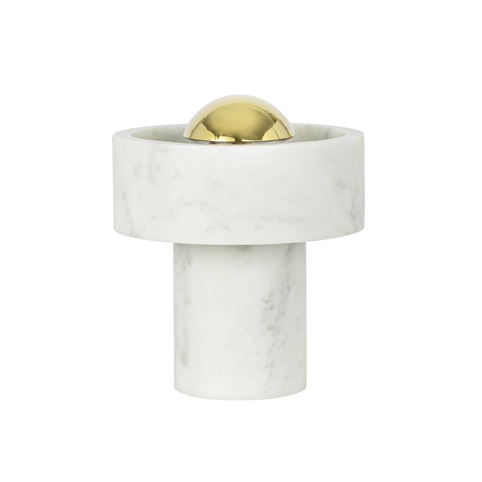 Tom Dixon LED-Akku-Tischlampe Stone, goldfarben, Höhe 19 cm