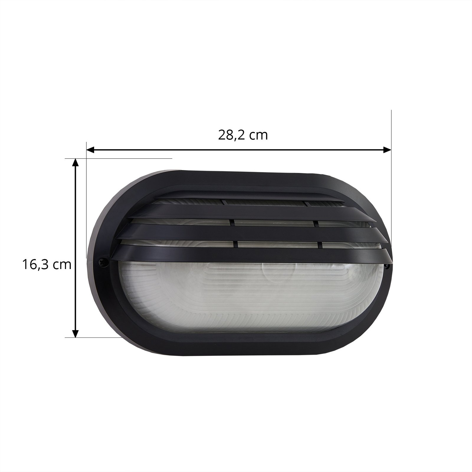 Lindby outdoor wall light Adita, black, ABS, height 16.3 cm