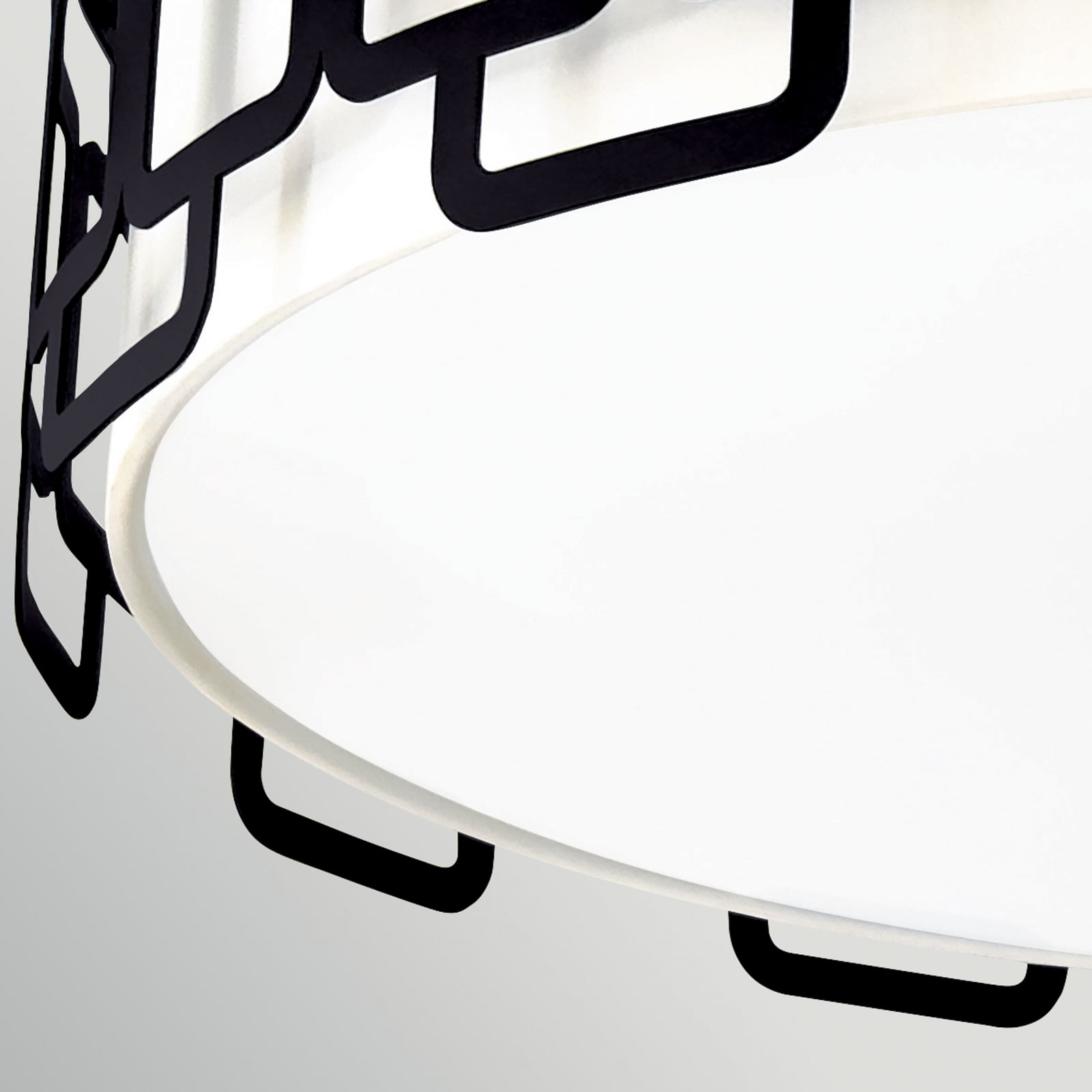 Deckenlampe Sabina, schwarz, Ø 57 cm, Metall/Textil, 4 x E27