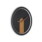 Sussy LED wall lamp with clock black/wood dark