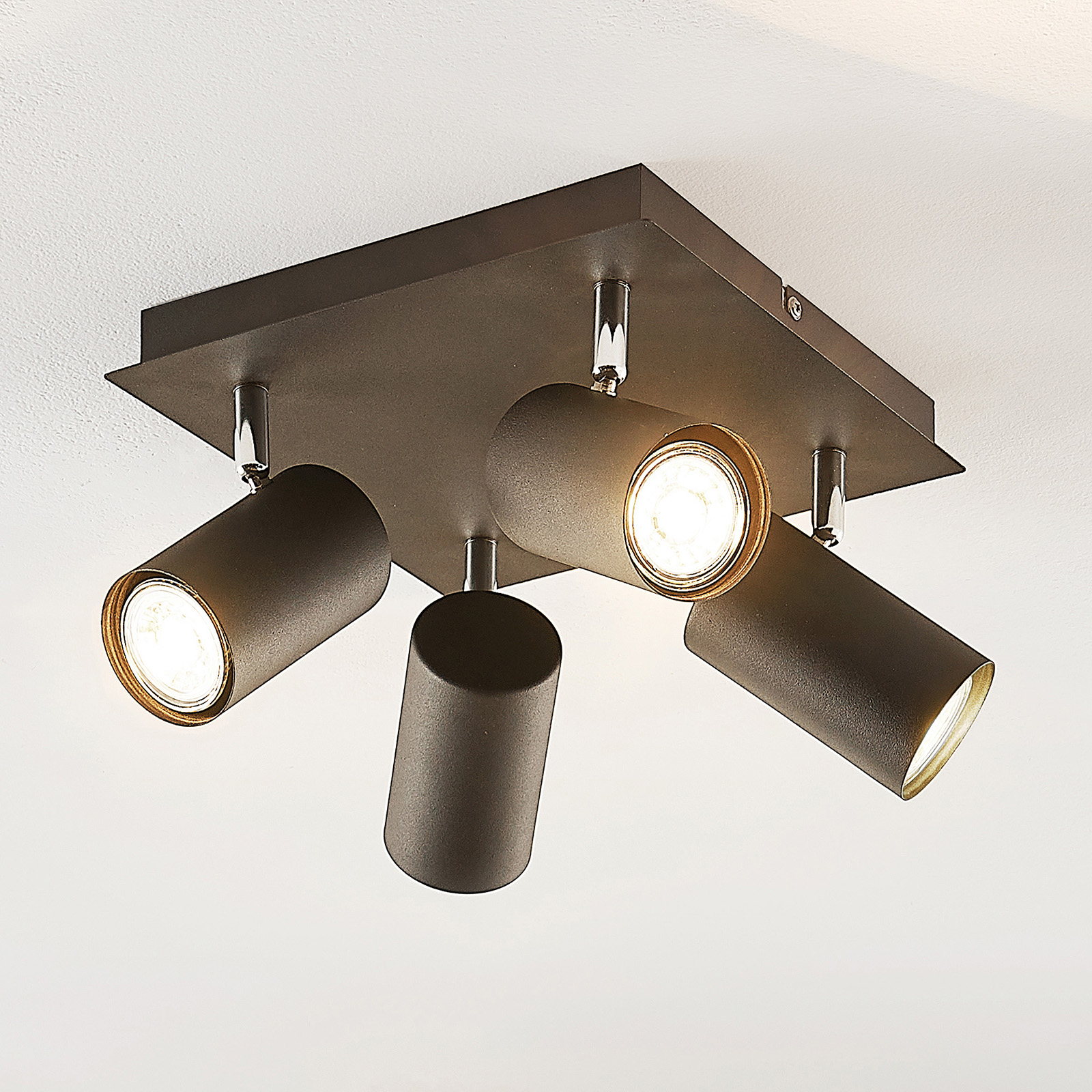 Lindby Joffrey plafonnier à 4 lampes, noir