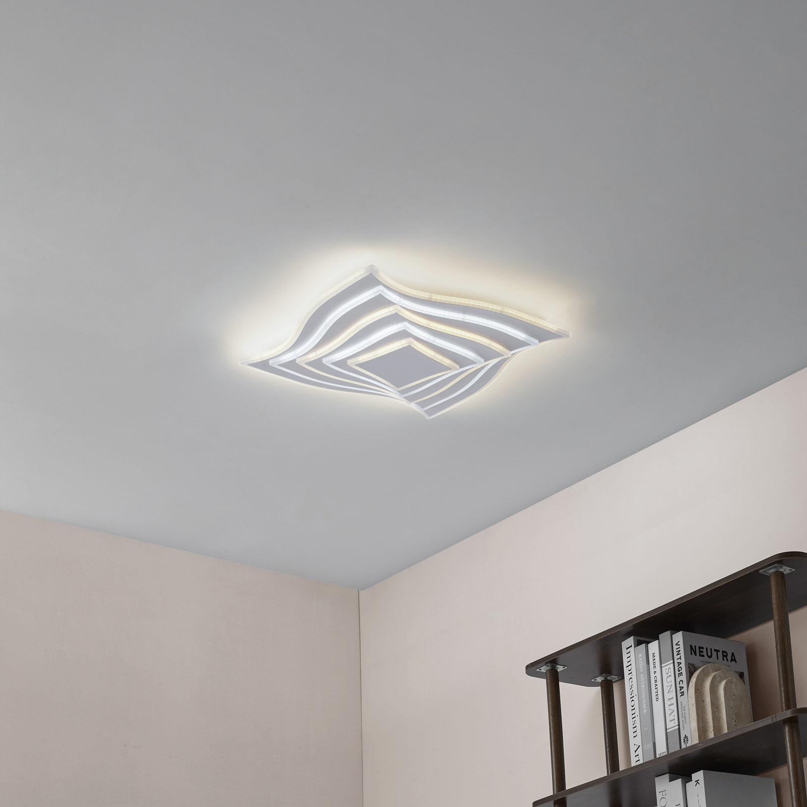 Rebeka LED stropna svjetiljka, CCT, 47 x 47 cm, daljinski upravljač - Lindby