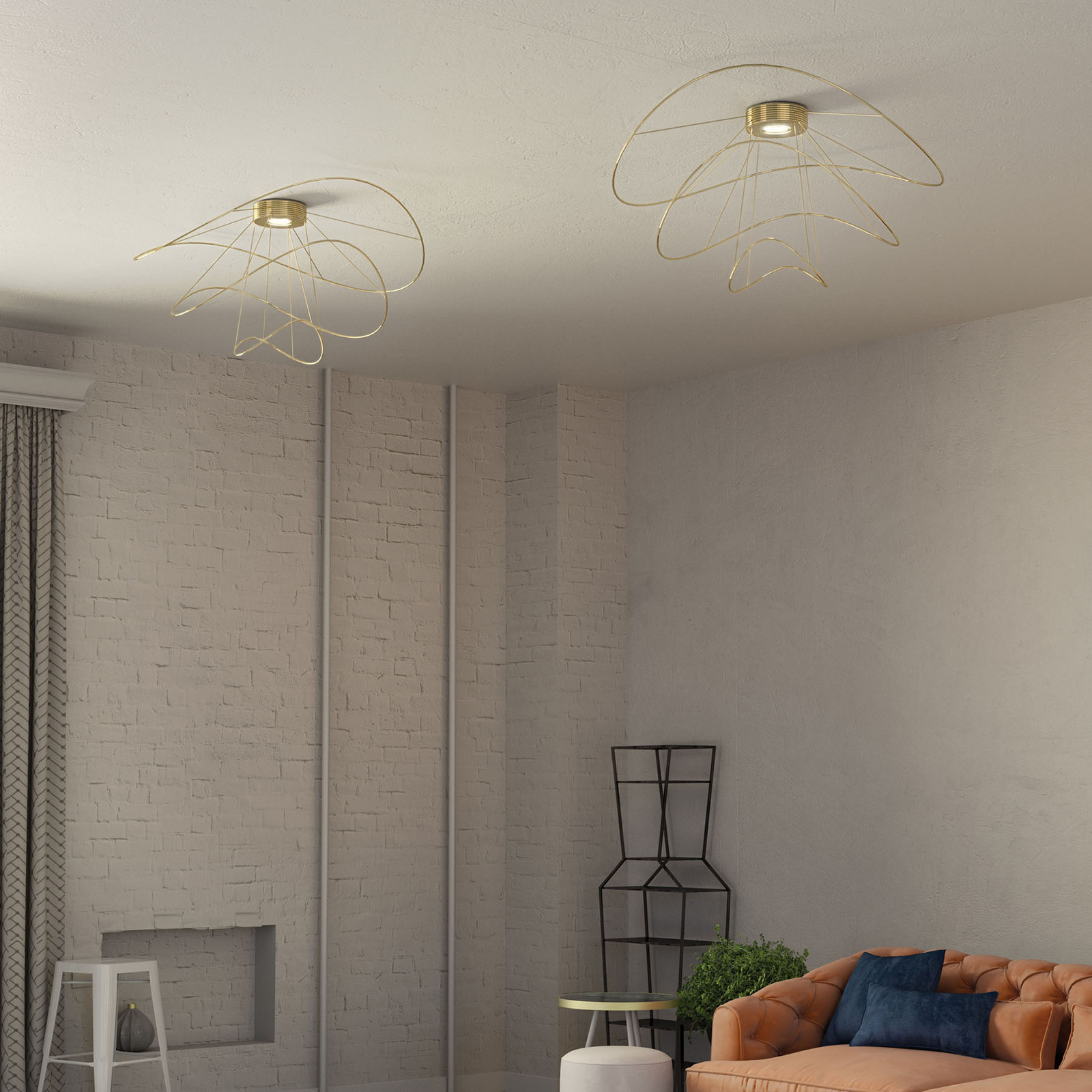Axolight Hoops 3 LED plafondlamp, goud