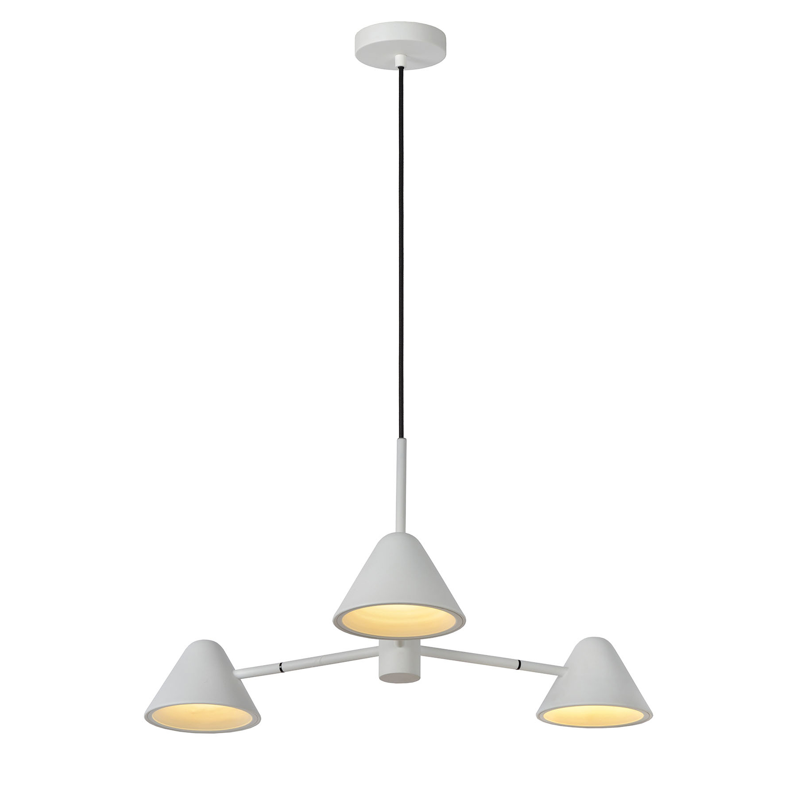LED-Pendelleuchte Devon mit drei Kegelschirmen