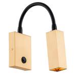 Wandlamp Raisio, flexibele arm, messing
