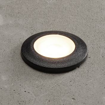 LED zapustená lampa Aldo, okrúhla čierna/číra
