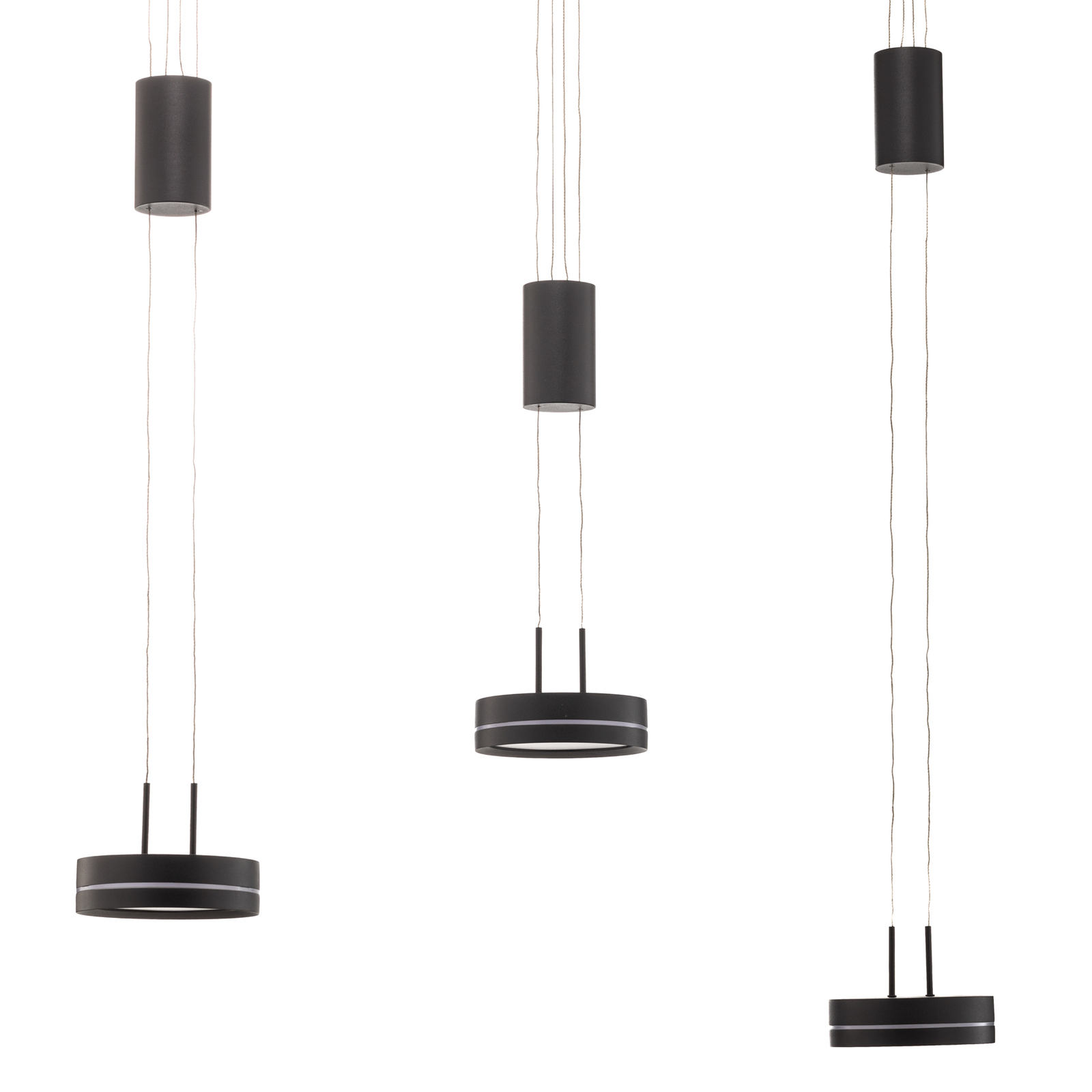 Lindby Eilika LED-Pendelleuchte, 3-fl. anthrazit