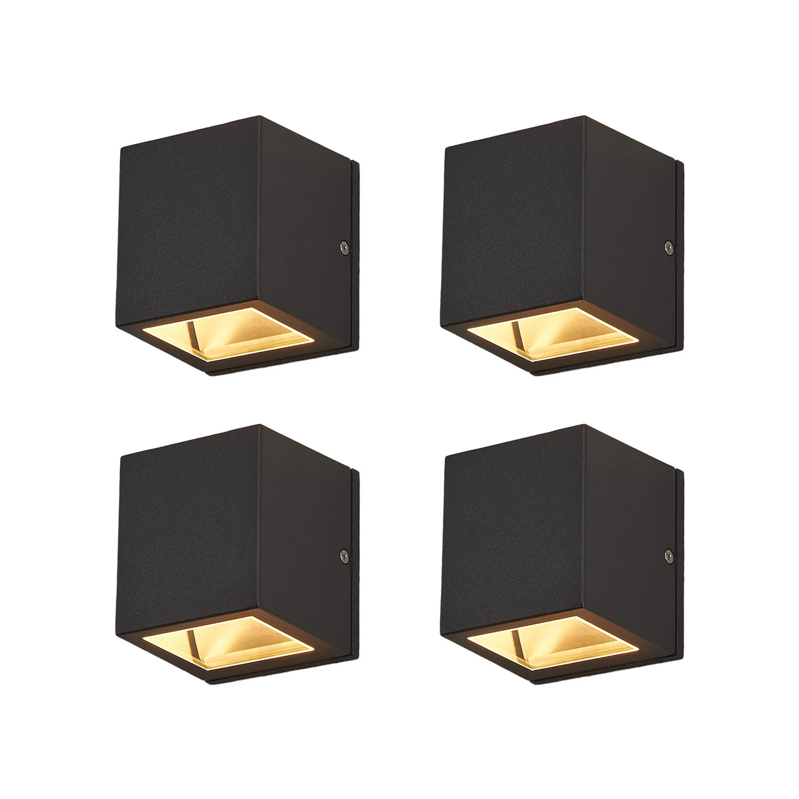 Lucande Außenwandleuchte Maurice, anthrazit, IP54, 4er-Set