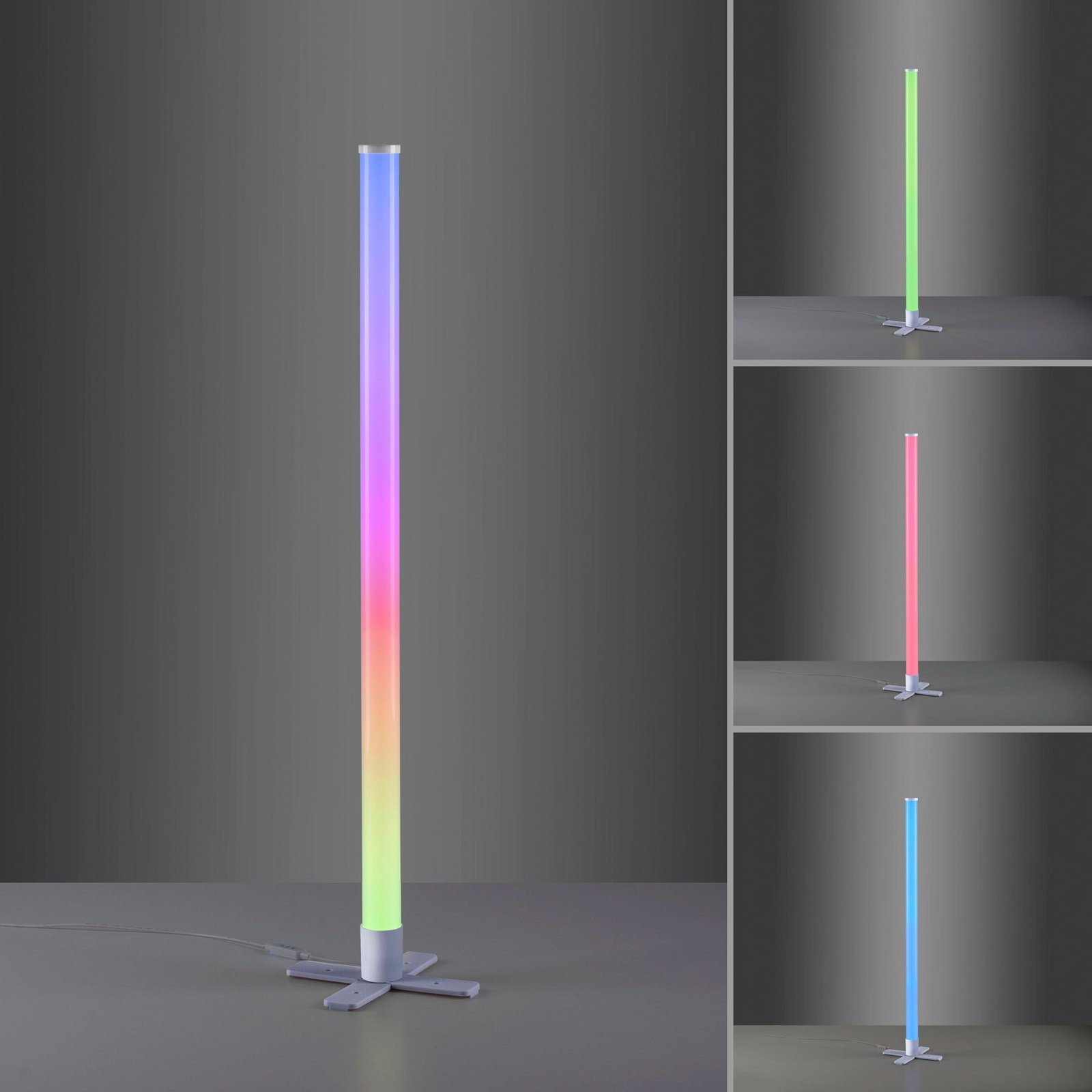 LED-Stehleuchte Ringo, RGB mit 3 Musik-Synch-Modi
