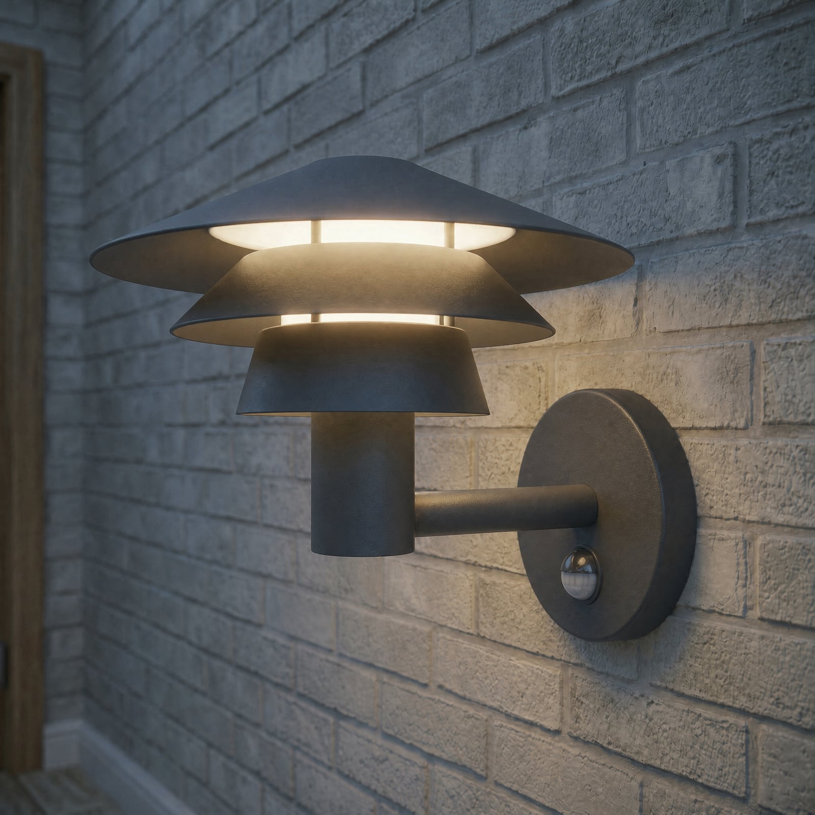 Lucande LED-Außenwandleuchte Montaro, anthrazit, IP54 Sensor