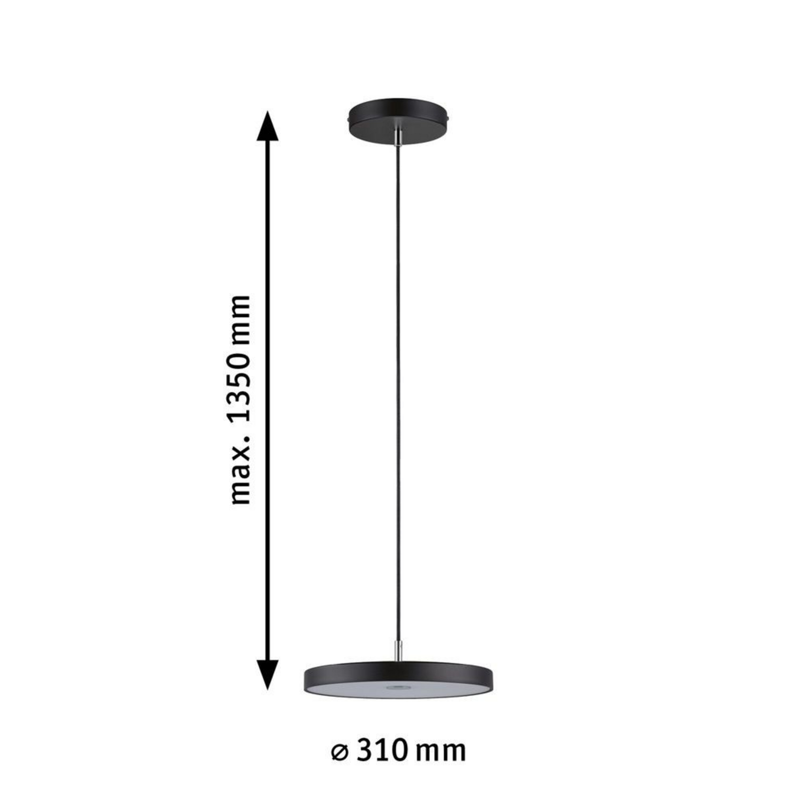 Hildor LED Lustră Pendul 3-step Dim. Matt Negru- Paulmann