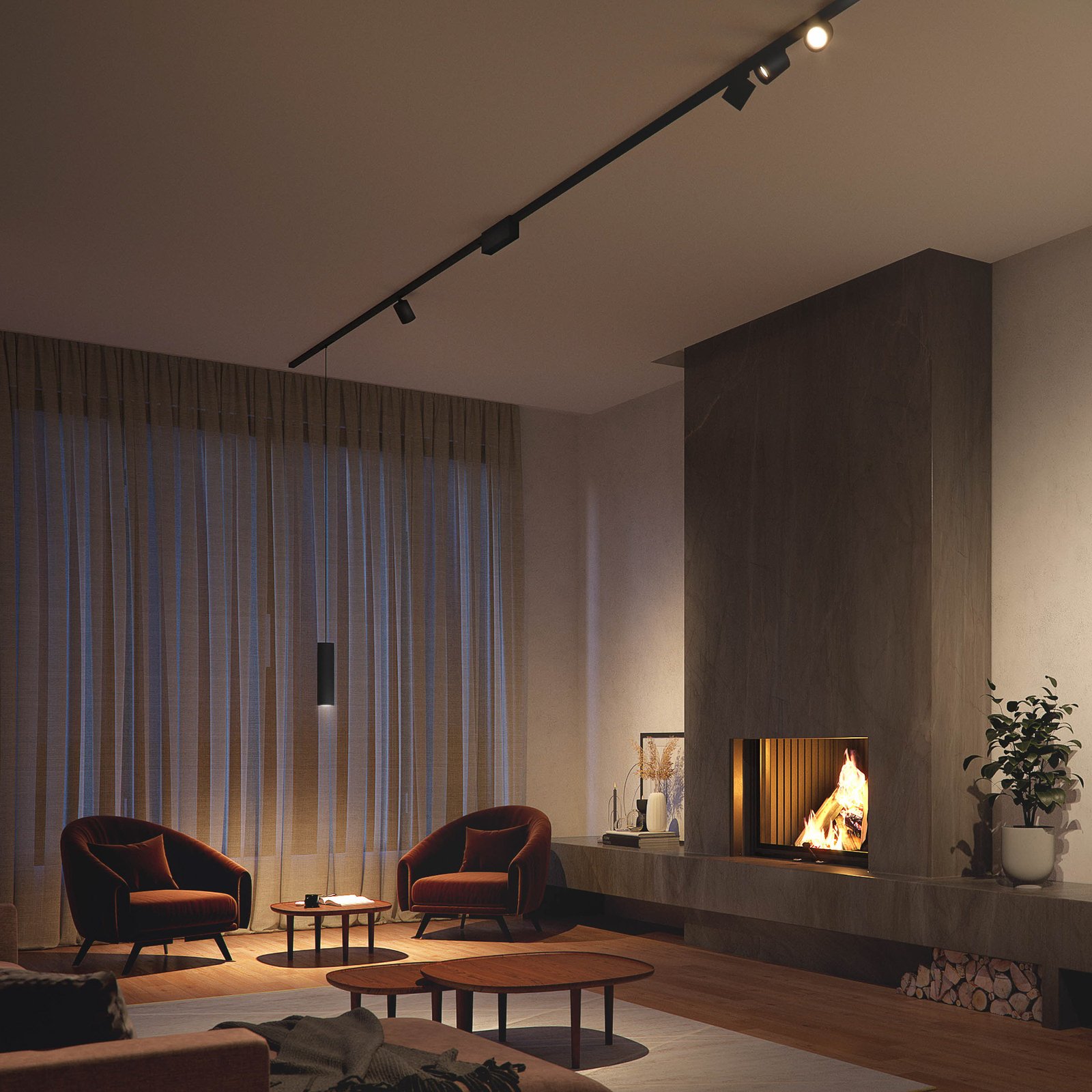 Perifo Schienensystem 4x Spots schwarz - Philips Hue