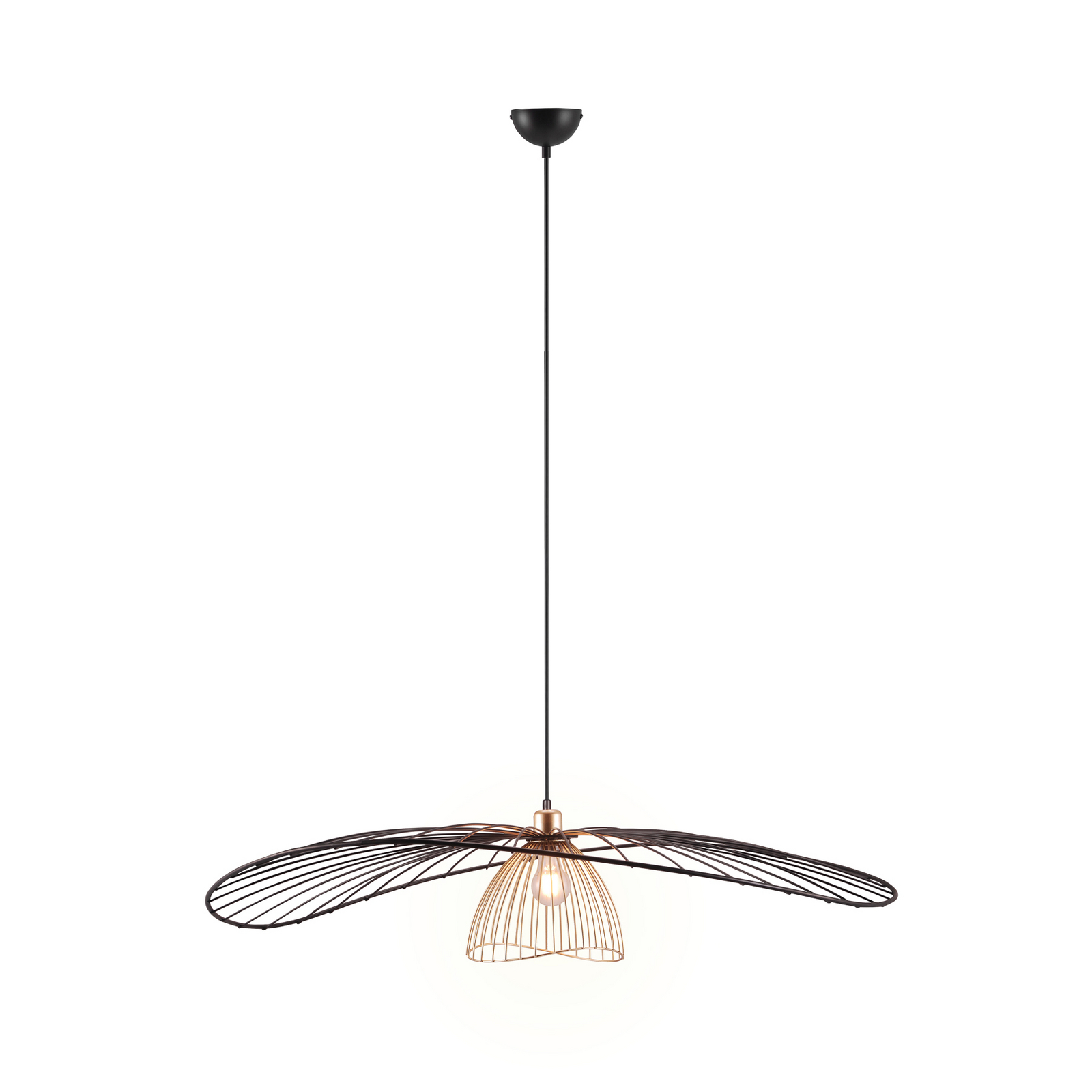 Hanglamp Lauris, matzwart, Ø 100 cm, metaal, E27